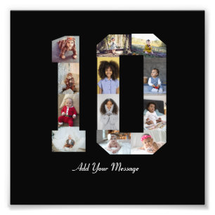 Number 10 Photo Collage Poster