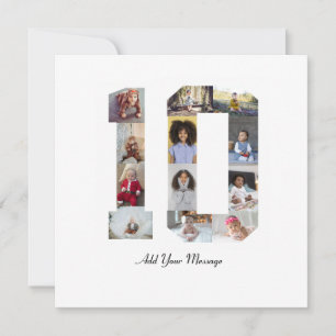 Number 10 Photo Collage Poster Card