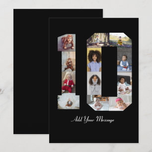 Number 10 Photo Collage Poster Card