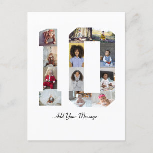 Number 10 Photo Collage Poster Postcard