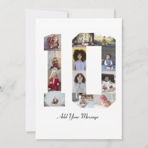 Number 10 Photo Collage Poster Thank You Card