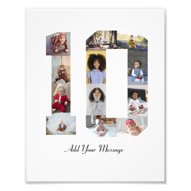 Number 10 Photo Collage Print (Front)