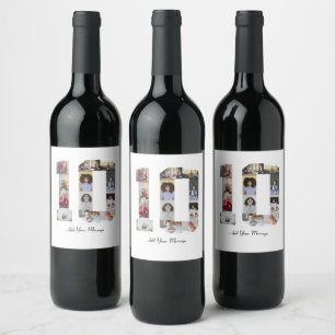 Number 10 Photo Collage Wine Label