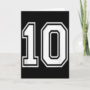 Number 10 Varsity Style Bold Sports Birthday Jerse Card