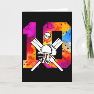 Number 10 Years Cricket 10th Birthday 1 Card