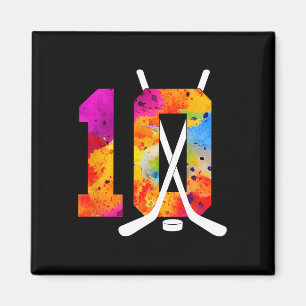 Number 10 Years Ice Hockey 10th Birthday (2) Magnet