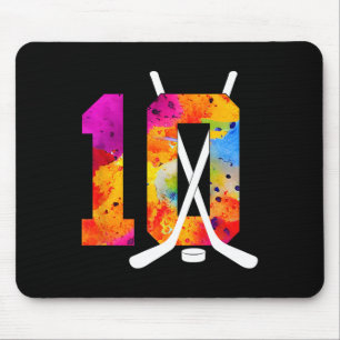 Number 10 Years Ice Hockey 10th Birthday (2) Mouse Mat