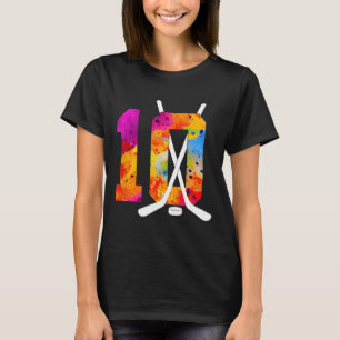 Number 10 Years Ice Hockey 10th Birthday (2)  T-Shirt