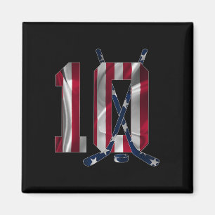 Number 10 Years Ice Hockey 10th Birthday  Magnet