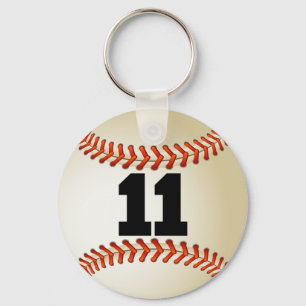 Number 11 Baseball Key Ring