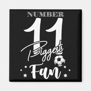 Number 11 Biggest Fan Soccer Player Family Cheer Magnet