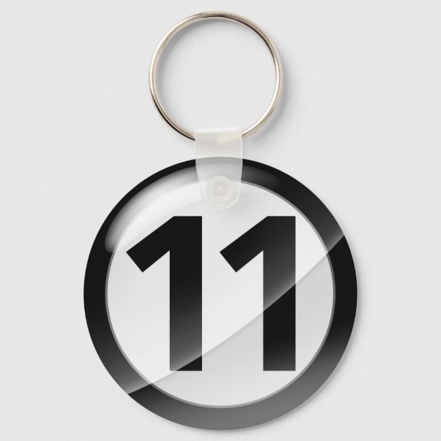 Number 11 black Key Chain (Front)