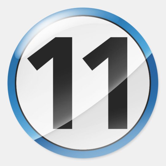 Number 11 Blue Sticker Zazzle Co Uk