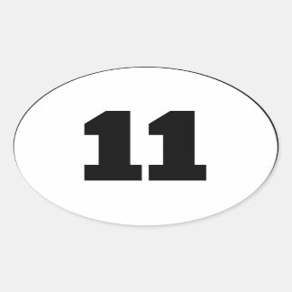 Number 11 Circle Oval Sticker