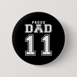 Number 11 Custom Proud Basketball Dad Personalized 6 Cm Round Badge