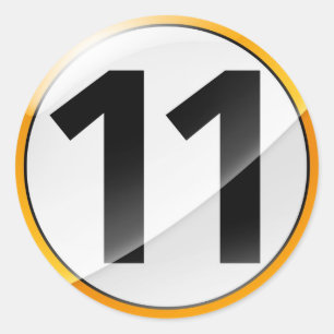 Number 11 gold sticker