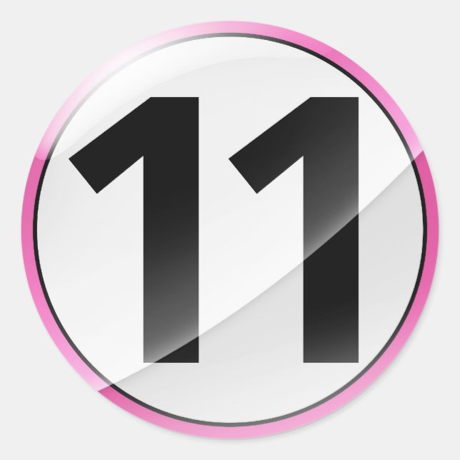 Number 11  pink sticker (Front)
