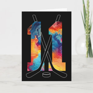 Number 11 Years Ice Hockey 11th Birthday _1 Card