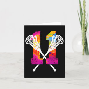 Number 11 Years Lacrosse 11th Birthday  Card