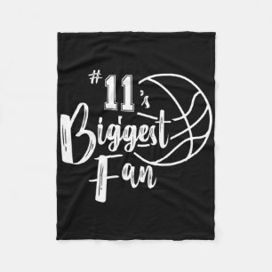 Number 11's Biggest Fan Bysketbyll Player Mum Dad Fleece Blanket