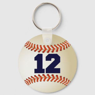Number 12 Baseball Key Ring