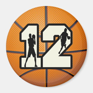 Number 12 Basketball and Players Magnet