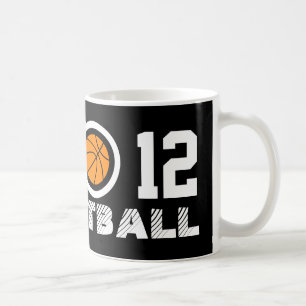 Number 12 basketball coffee mug   Personalizable