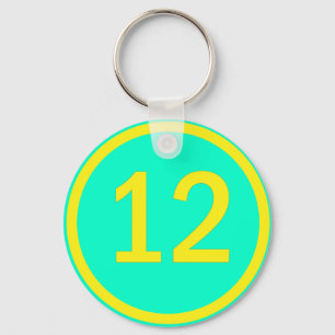 number 12 in a circle key ring