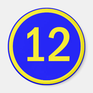 number 12 in a circle magnet