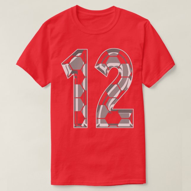 Number 12 Jersey 12 Mum Player Fan 1 T-Shirt (Design Front)