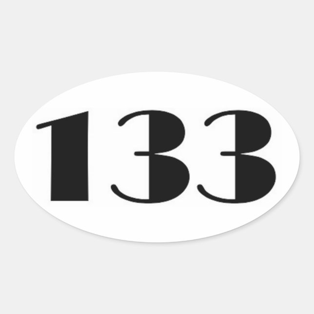 Number 133 Mid Century Oval Sticker (Front)