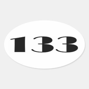 Number 133 Mid Century Oval Sticker