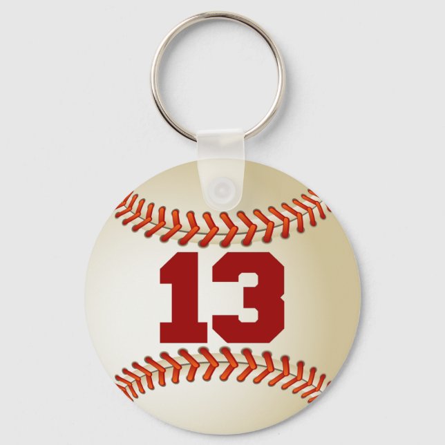 Number 13 Baseball Key Ring (Front)