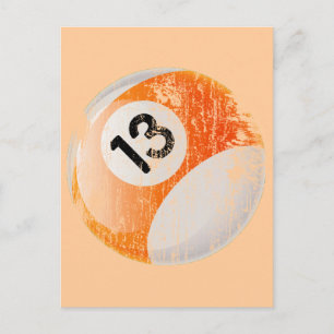 NUMBER 13 BILLIARDS BALL - AGED AND ERODED POSTCARD