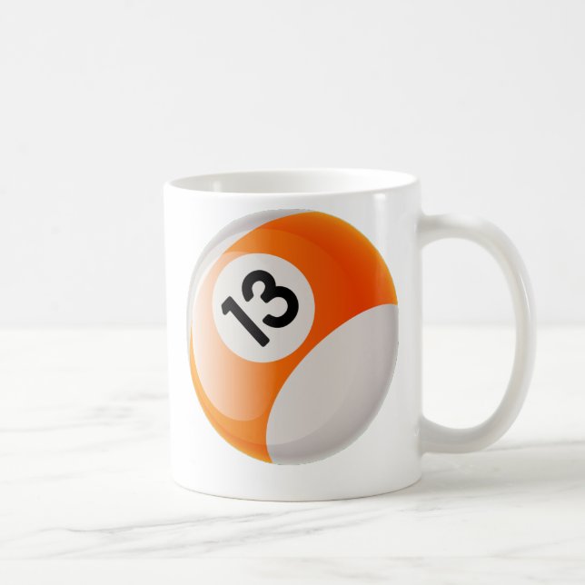 NUMBER 13 BILLIARDS BALL COFFEE MUG (Right)