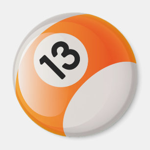 NUMBER 13 BILLIARDS BALL MAGNET