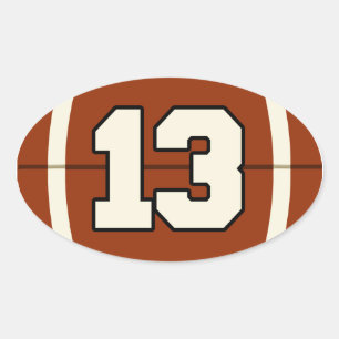 Number 13 Football Sticker
