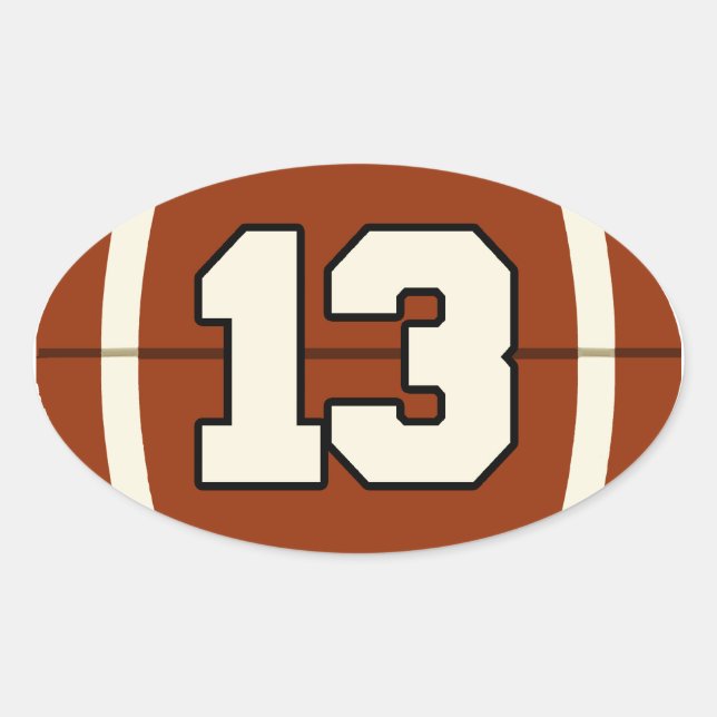 Number 13 Football Sticker (Front)