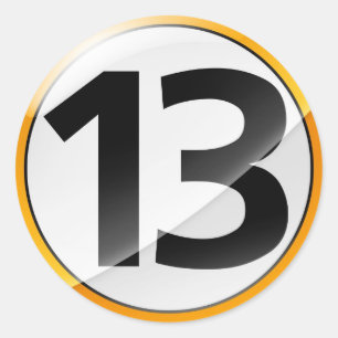 Number 13 gold sticker