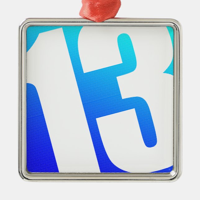 Number 13 metal tree decoration (Front)