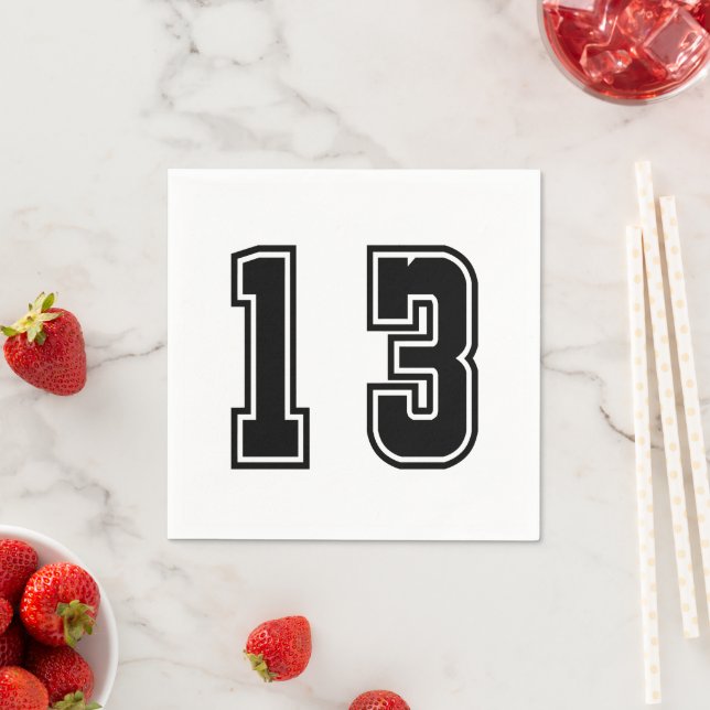 Number 13 napkin (Insitu)