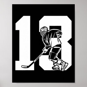 Number 13 Years Ice Hockey 13th Birthday (1)  Poster