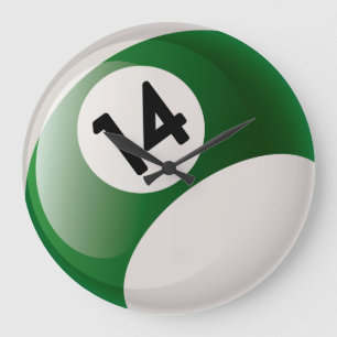 Number 14 Billiards Ball Clock