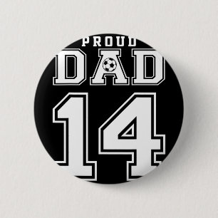 Number 14 Custom Proud Soccer Futbol Dad Personali 6 Cm Round Badge