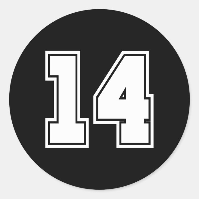 Number 14 No Fourn 14 Jerseys Player Classic Round Sticker (Front)