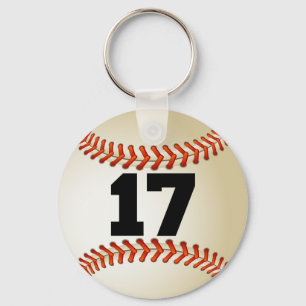 Number 17 Baseball Key Ring