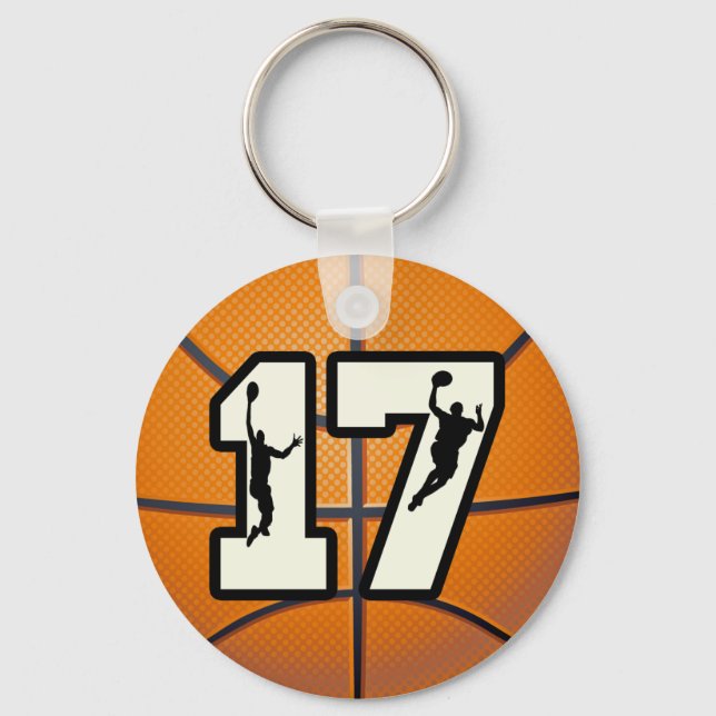 Number 17 Basketball and Players Key Ring (Front)