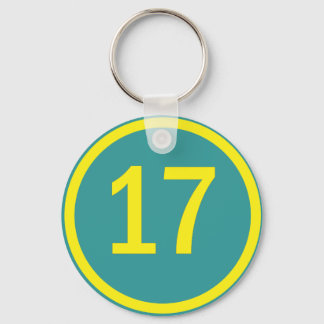 number 17 in a circle key ring