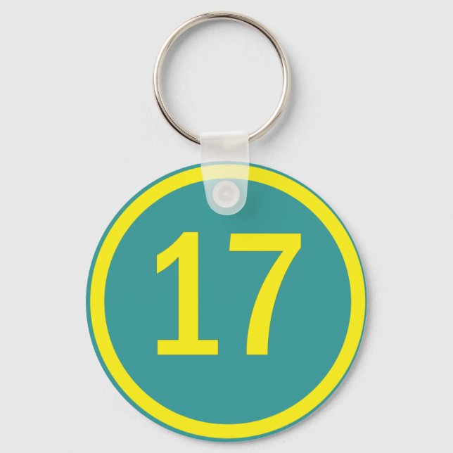 number 17 in a circle key ring (Front)