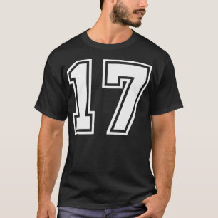 Number #17 Sports Jersey Lucky Favourite Number Pr T-Shirt